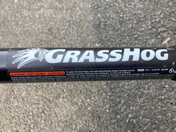 Black & Decker String Trimmer Grasshog Battery Powered (Tool Only) - $20 (Alburtis)62934687018371123