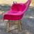 Pink Plastic Chair with Wood Legs Desk Living Room Patio Porch Dorm 3 thumbnail