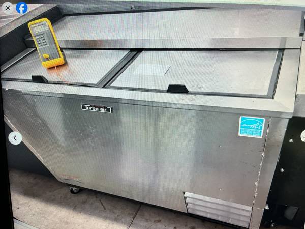 Used Turbo air 50” bottler cooler 2 sliding top - no shelves a for cans or — $800 in Chicago