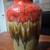 14" Hand Made Red/Brown/Tan Drip Glaze Vase 2 thumbnail
