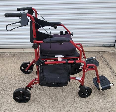Very Nice Transport Wheelchair Holds 250 Pounds Seat 19" Wide 1