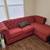 Red chesterfield sectional couch 1 thumbnail