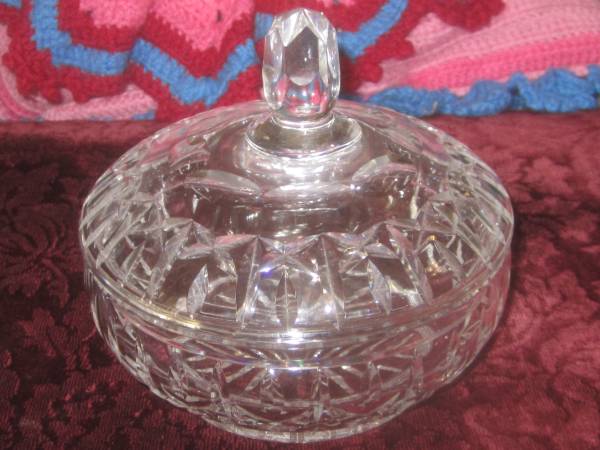 Crystal Bonbon Dish and Candy dish, both with Lids for sale 1