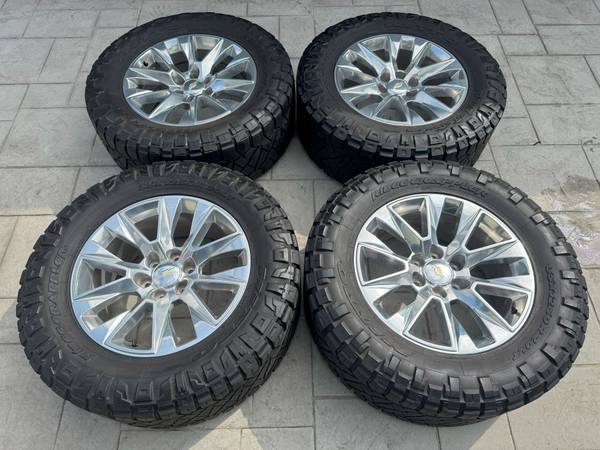 20 " 2024 Silverado Tahoe RST Polished Alloy Wheels Nitto 35 Tires 1