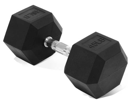 45 LB dumbbell, rubber coated - new in box 1