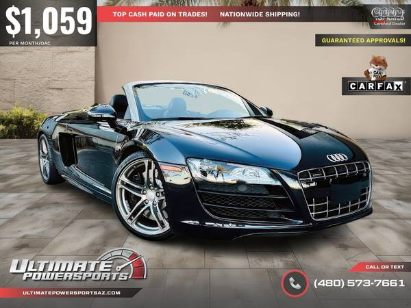 2011 AUDI R8 V10 SPYDER 5.2L CLEAN TITLE LOW MILES WE FINANCE ALL CRED 1