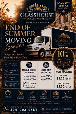 ⭐ Atlanta’s Trusted Movers | Same-Day Moving Available | Book Today ‼️ 1
