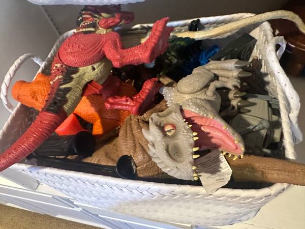 Plastic dinosaurs and animals 1