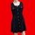 Vtg Scarlett 100% Cotton Black Denim Fit & Flare Button Front Dress 4 thumbnail