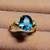 Vintage Natural London Blue Topaz and Diamond 14K Gold Ring 17 thumbnail