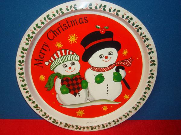 VINTAGE CHRISTMAS 13 " DIAMETER SERVING TRAY 1