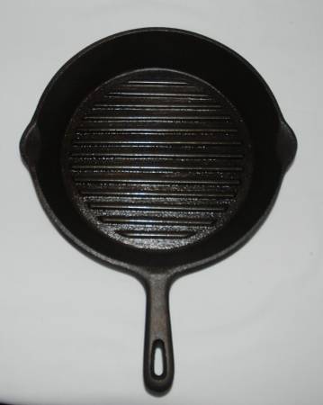 Palm Cast Iron Grill Pan 9.5 in Restored /Seasoned. Like New 1