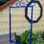 EARLY VINTAGE Blue Painted Wrought Iron Free Standing Sign Board Frame 4 thumbnail