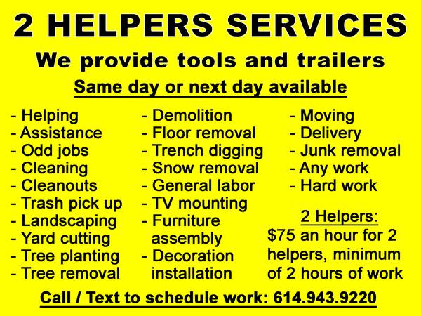 ✅ Need 2 helpers? Call us. We help people with all kinds of work 1
