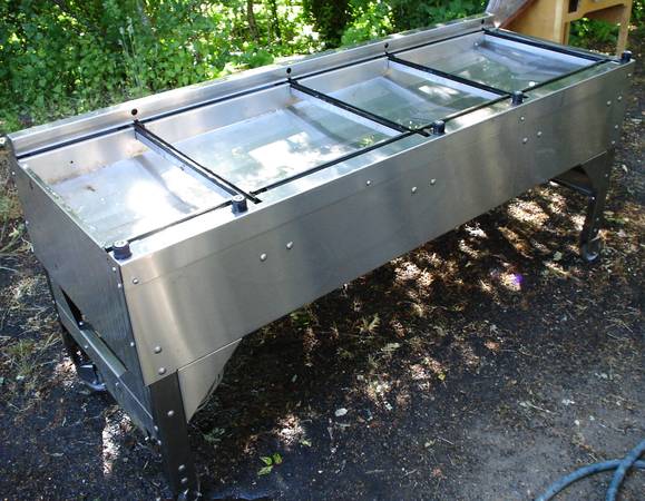 Heavy Duty Stainless Steel Mobile Cleaning Station Table Sink w/ Drain 1