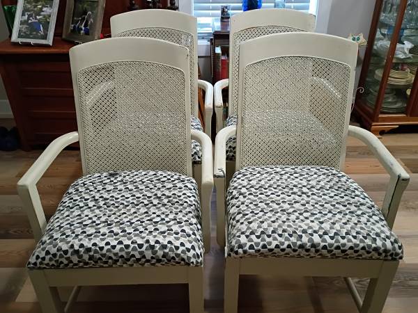 Four Cane Back Rolling Dining Chairs - MCM - $50 (Karns)62970101220483121