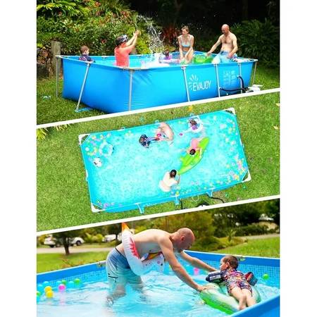 Evsjoy Rectangular Metal Framed Swimming Pool 1