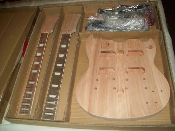 Gibson Style SG style Double Neck Guitar 12 and 6 string kit 1