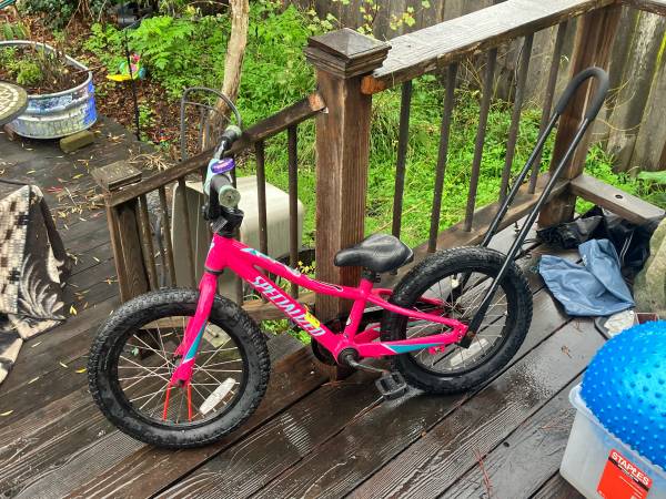 Pink 16” specialized riprock kids bike 1