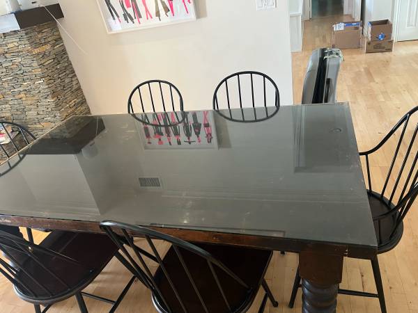 Farmhouse Wood Dining Table and Chairs (set of 6) - $500 (Tarzana)63471471539073123