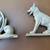 Pair Mid Century Cast Aluminum German Shepherd Dog Fence Post Toppers 3 thumbnail