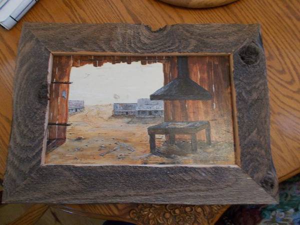 Nice Western Original Acrylic Signed Painting 1