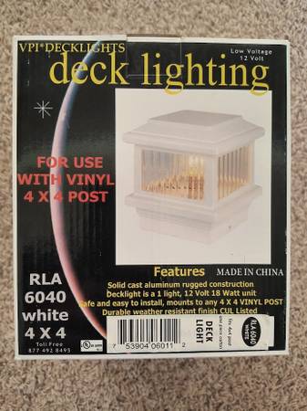 Deck lighting for 4" vinyl posts - white 1