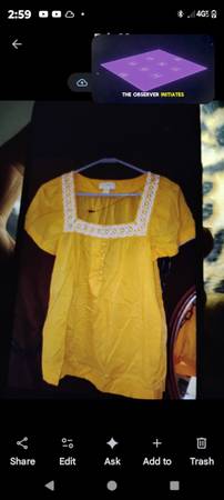 A Nice Yellow Top w/ White Designs 1