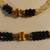 Genuine Seed Pearl & Jet Black Bracelet Earrings Necklace SET 3 thumbnail