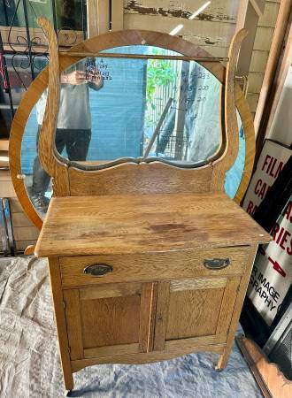 Antique Oak Cabinet 1