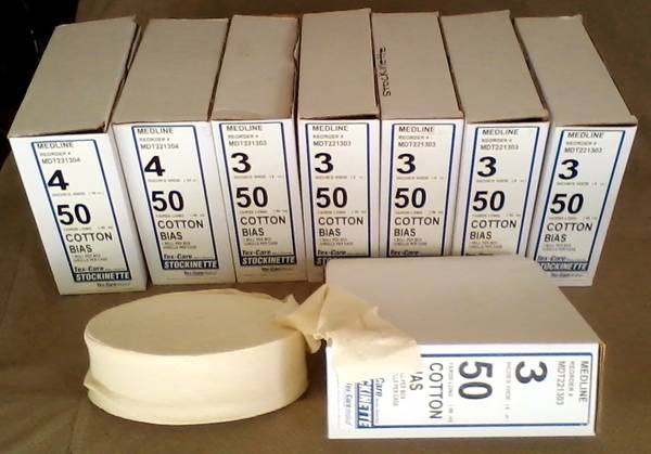 1800ft of cotton bias (stretchy cloth strips) see ad 1
