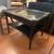 Vintage Asian Black Lacquer Side Table w/Glass Tray 3 thumbnail