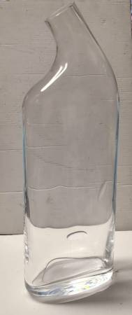 Vintage Hand made clear glass art vase, signed by artist, 14" tall 1