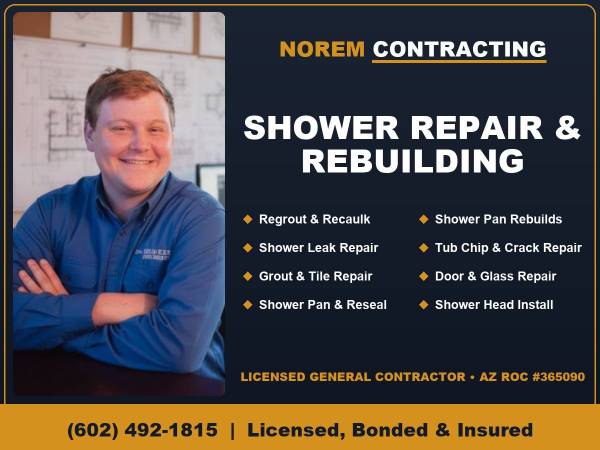 Licensed Contractor for Shower and Bathtub Repair and Rebuilding 1