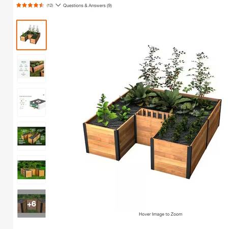 VITA 6'X6' MEZZA KEYHOLE GARDEN BED - NEW IN BOXES 1