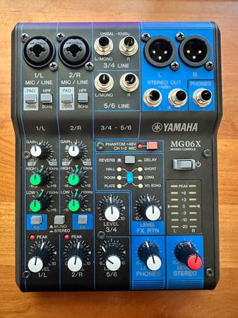 YAMAHA MG06X 6-Input Compact Stereo Mixer with Effects 1