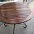 Vintage Dining Table-Solid Wood w/Pour Over Top+Wrought Iron Base 4 thumbnail