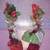 🎁i💗* Oh Me MINTY Vtg Christmas Girl & Boy Couple RED Bows Set 6 thumbnail