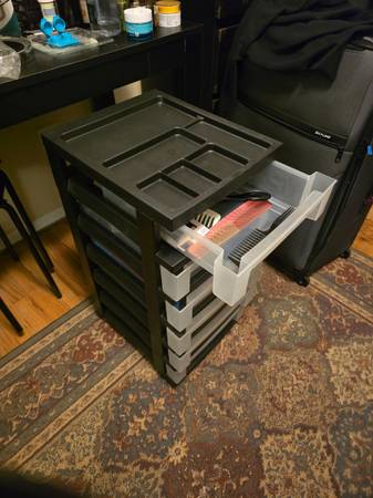 Plastic wheeled stack of drawers 1