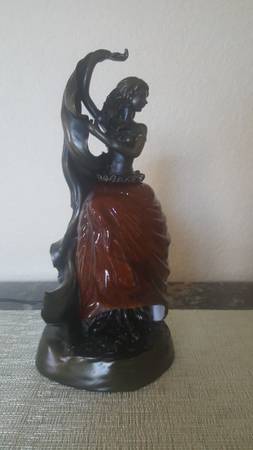 Vintage Rare Art Lady Desk Lamp with Glass Shade Not Marked 1