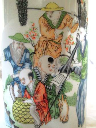 Old Chinese Famille Rose Porcelain Hat Stand 1