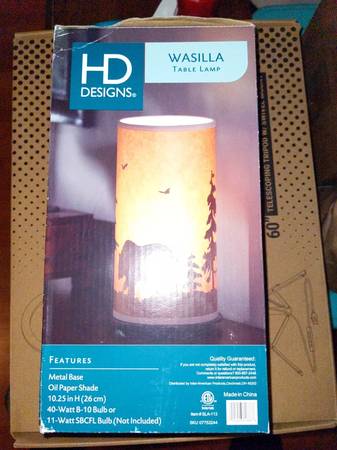 New Rustic Wasilla Wilderness Table Lamp with Oil Paper Shade Bronze 1