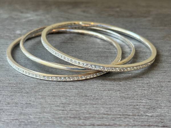 Set of 3 Sterling Silver Bangle Bracelets 1