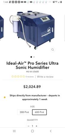 Ideal Air Pro Series Ultrasonic 600 Pint Humidifier 1