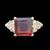 14K Yellow Gold/Diamond Ring w/ Red Stone - 0.48tcw - Size 7 - 4.5g 4 thumbnail
