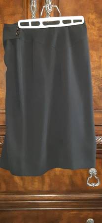 black midi skirt, polyester 1