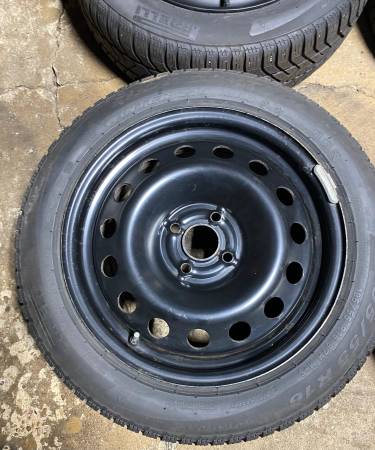 4 16-inch steel rims and tires - $300 (Waukegan, Gurnee, Lake Bluff, North Chicago, Grayslake, Zion)63471152553475121