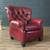 Ethan Allen Burgundy Leather Chesterfield Reclining Lounge Chair 1 thumbnail
