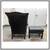 Vintage Chippendale Style Black Leather Arm Chair + Ottoman, Set 5 thumbnail