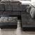 Gray microfiber sectional couch and ottoman 2 thumbnail